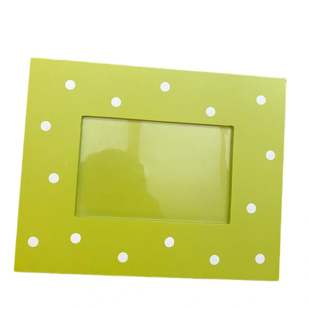 Lime Green with White Polka Dots Picture Frame | Tabletop Display